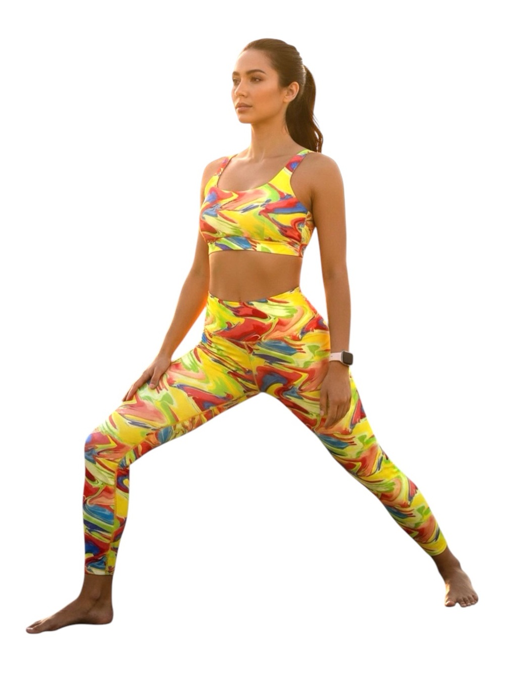 YITTY CAUSE I LOVE YOU Pride Shaping High-Waist Leggings Crop Top Set Activewear